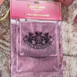 Juicy Couture Pink Mesh Wash Bags Set